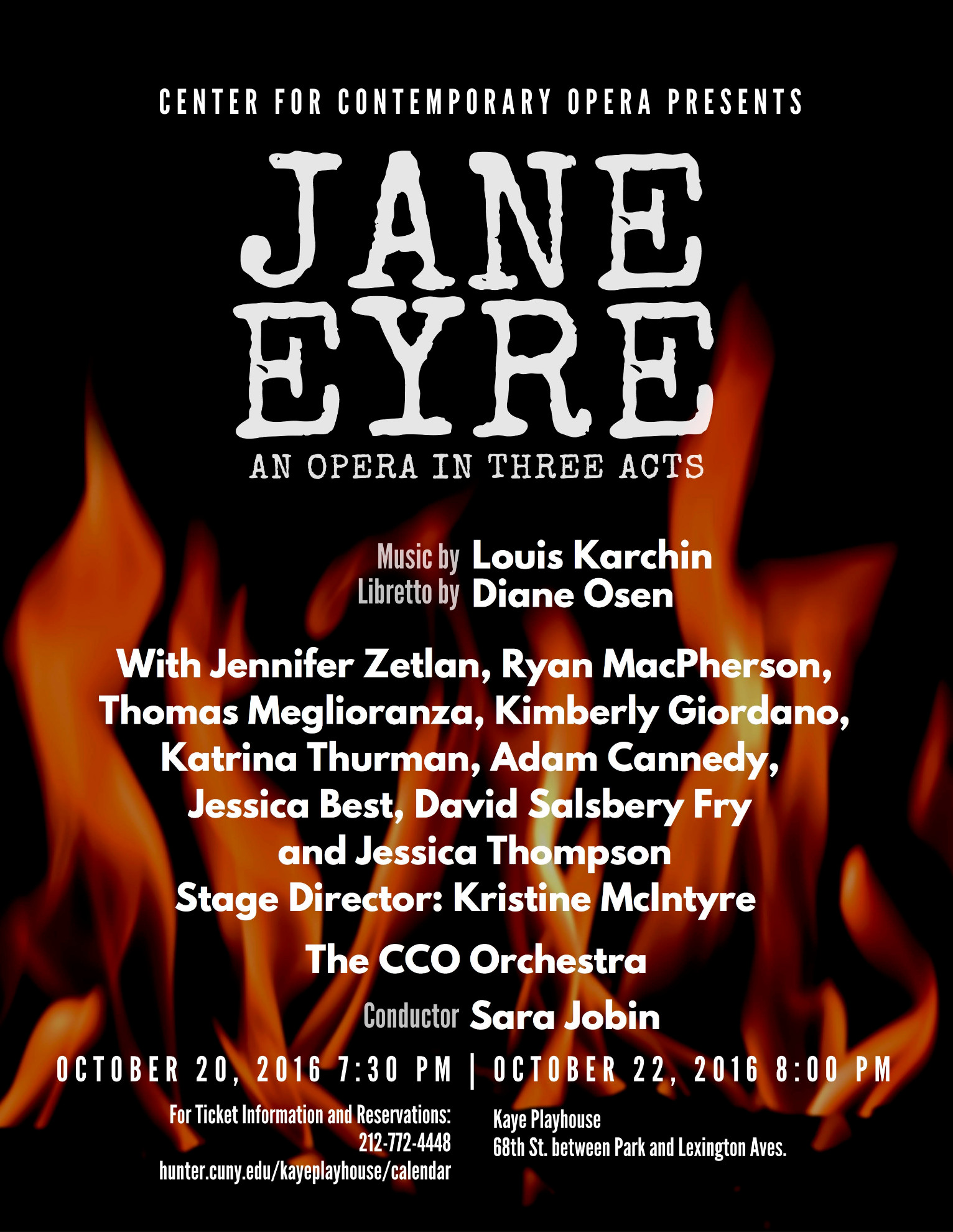 poster for the premiere of the opera Jane Eyre poster for the premiere of the opera Jane Eyre